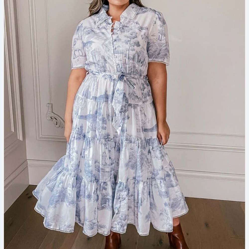 NWT JessaKae Eastern Daybreak Tiered Midi Dress